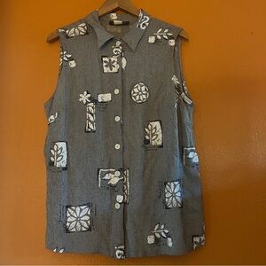 Vintage Cattrell Sleeveless Checkered Top